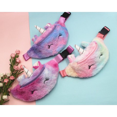 Unicorn Plush Stuffed Waist Bag for Girls