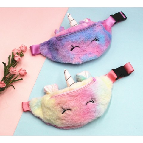 Unicorn Plush Stuffed Waist Bag for Girls