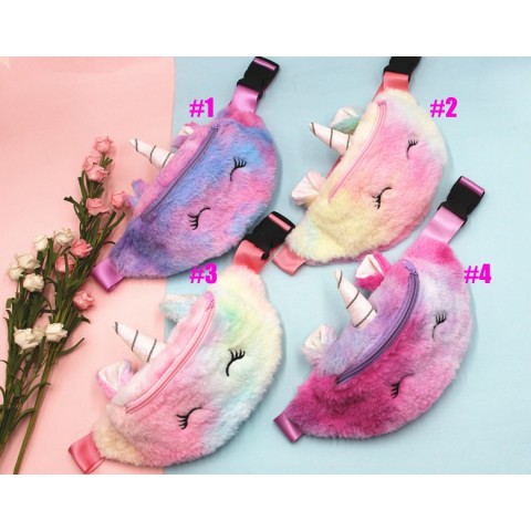 Unicorn Plush Stuffed Waist Bag for Girls