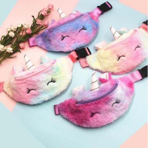 Unicorn Plush Stuffed Waist Bag for Girls