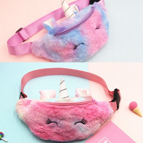 Unicorn Plush Stuffed Waist Bag for Girls