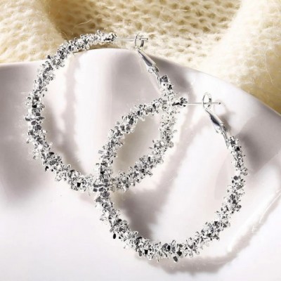 Huitan Gold & Silver Hoop Earrings for Women - Classic Loop Style