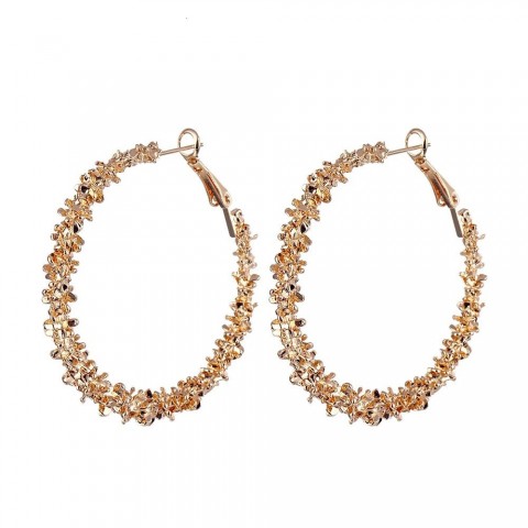Huitan Gold & Silver Hoop Earrings for Women - Classic Loop Style