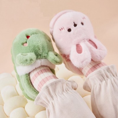 Baby Warm Slippers Winter Boys Girls Cartoon Animal Comfortable Soft Sole Size 14-25
