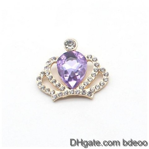 Charms Drop Delivery Jewelry Findings 28.5x31.5mm Alloy Crown Diamond Buckle Flower Plate Accessories
