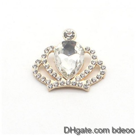 Charms Drop Delivery Jewelry Findings 28.5x31.5mm Alloy Crown Diamond Buckle Flower Plate Accessories