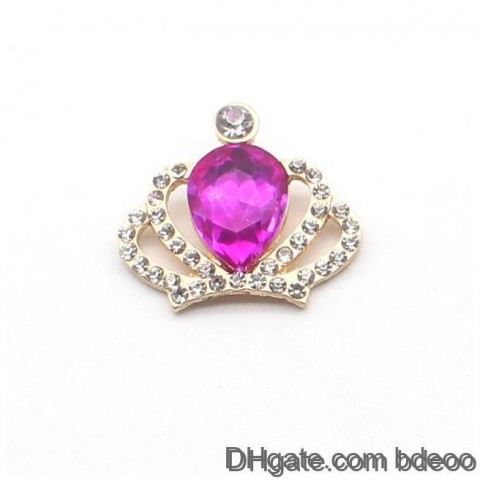 Charms Drop Delivery Jewelry Findings 28.5x31.5mm Alloy Crown Diamond Buckle Flower Plate Accessories