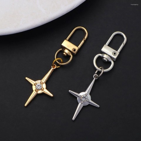 Golden Star Keychain for Women & Men - Y2K Style Metal Keyring with Turnbuckle