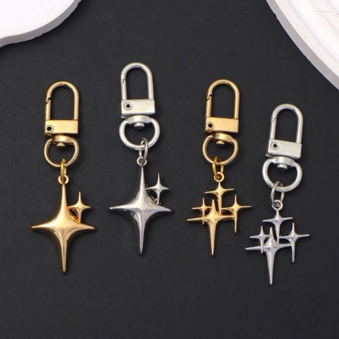 Golden Star Keychain for Women & Men - Y2K Style Metal Keyring with Turnbuckle