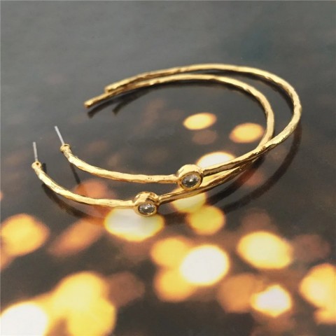 18K Gold Plated Punk Hoop Huggie Earrings for Women Beach Fashion Accessories