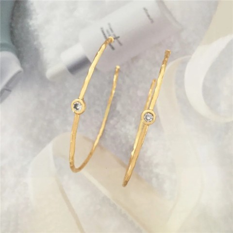 18K Gold Plated Punk Hoop Huggie Earrings for Women Beach Fashion Accessories