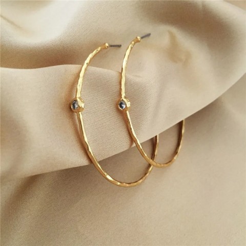 18K Gold Plated Punk Hoop Huggie Earrings for Women Beach Fashion Accessories