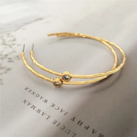 18K Gold Plated Punk Hoop Huggie Earrings for Women Beach Fashion Accessories
