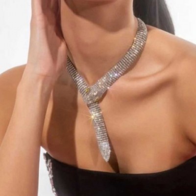 European American Fashion Full Diamond Snake Head Necklace XJ250114
