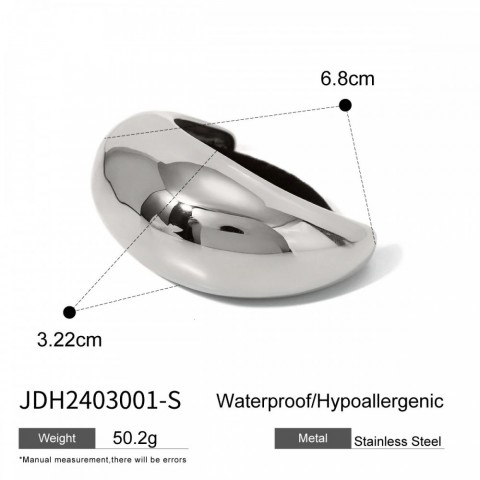 Uworld Women's 18k Gold Plated Stainless Steel Mini Dome Cuff Hair Accessory