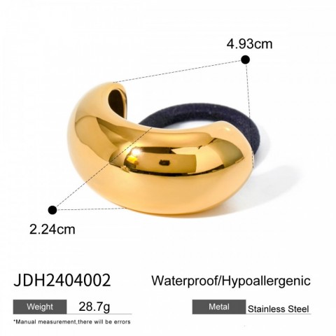 Uworld Women's 18k Gold Plated Stainless Steel Mini Dome Cuff Hair Accessory