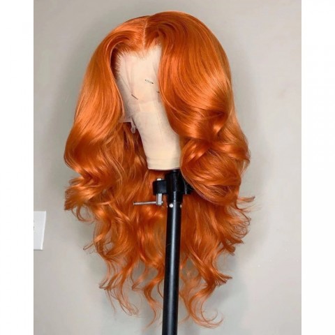 HD Frontal Honey Blonde Body Wave Wig with Synthetic Highlights