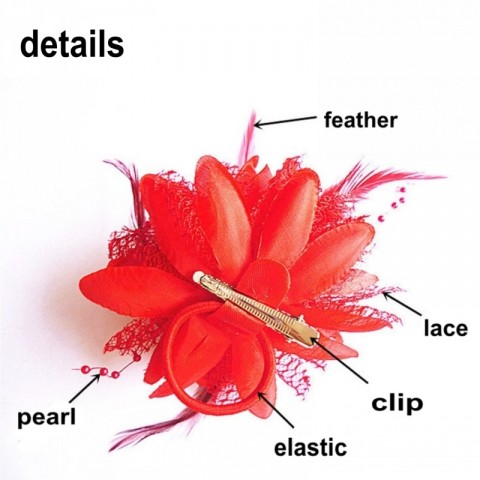 Bridal Feather Lace Pearl Fascinators - Wrist Corsage & Bracelet - 15 Colors Women Accessories