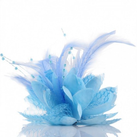 Bridal Feather Lace Pearl Fascinators - Wrist Corsage & Bracelet - 15 Colors Women Accessories