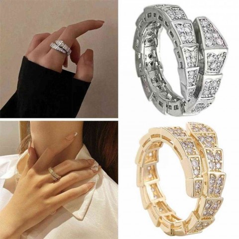 Animal Shaped Rose Gold Snake Ring for Women - Punk Rock Jewelry N5H4 G1125