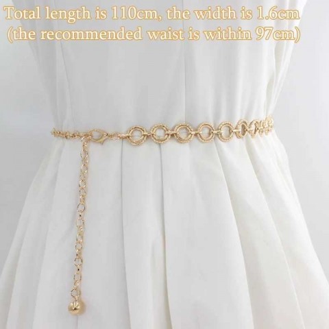 Punk Metal Chain Belt for Women - Gold & Silver Tattoo Suspender X2504101