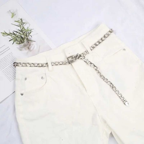 Punk Metal Chain Belt for Women - Gold & Silver Tattoo Suspender X2504101
