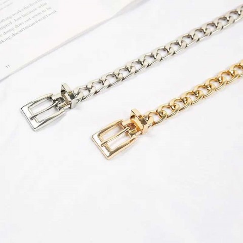 Punk Metal Chain Belt for Women - Gold & Silver Tattoo Suspender X2504101