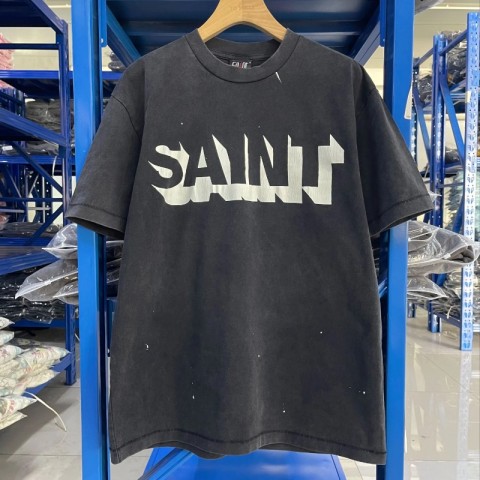 Vintage Fashion Men's Loose Cotton T-shirt with Letter Print