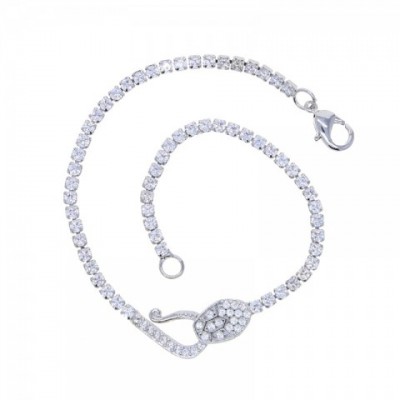 Iced Out Women's Tennis Bracelet with CZ Stones - Snake Chain Jewelry