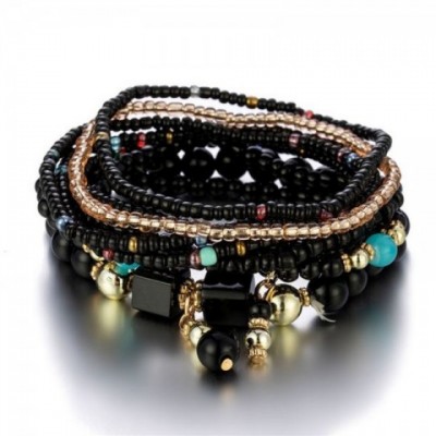 Trendy Bohemian Charm Bracelets for Women with Multilayer Beads