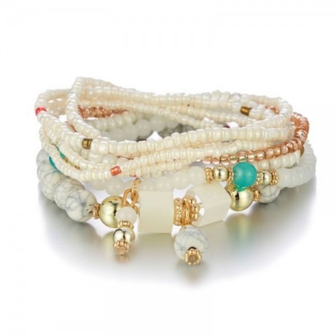 Trendy Bohemian Charm Bracelets for Women with Multilayer Beads