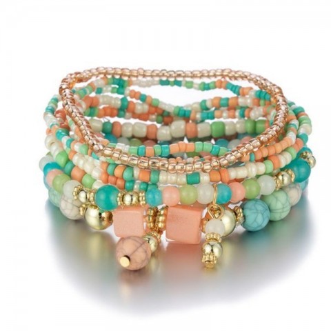 Trendy Bohemian Charm Bracelets for Women with Multilayer Beads
