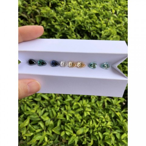 YES Never Fade Loose Pear Cut Green Aqua Blue Champagne D Color Diamonds with GRA Certificate