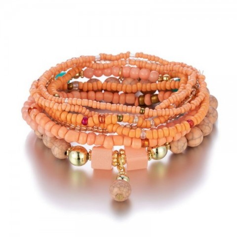 Trendy Bohemian Charm Bracelets for Women with Multilayer Beads