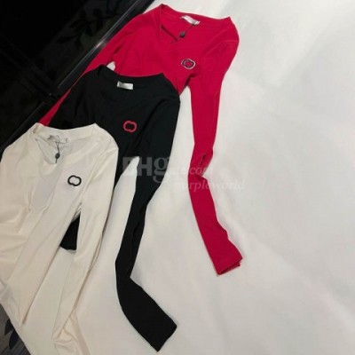 Women's Slim V-Neck Long Sleeve Casual Cotton Blend T-Shirt