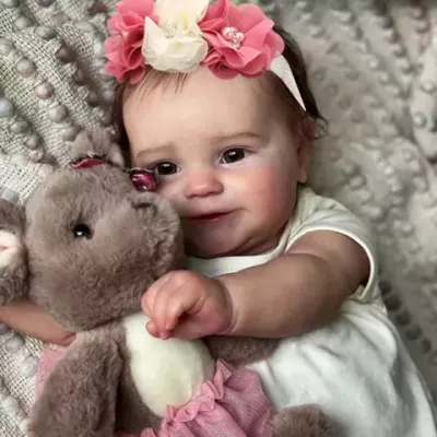 Silicone Reborn Doll Maddie 50CM Full Body with Handmade Hair & Visible Veins