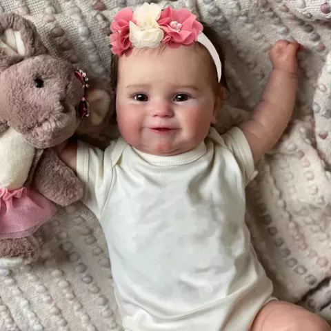 Silicone Reborn Doll Maddie 50CM Full Body with Handmade Hair & Visible Veins