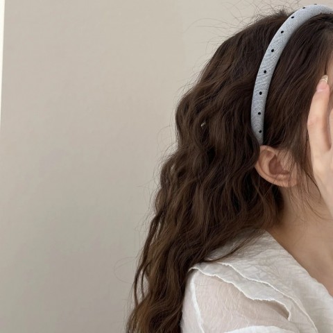 Elegant Black Spot Retro Headband for Women - European Style Hair Accessory 250430