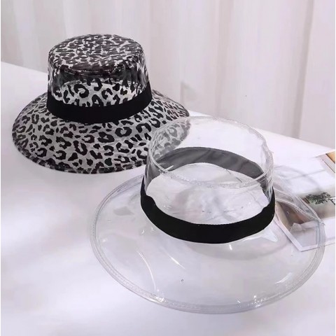 Y2K Clear Women's Wide Brim PVC Bucket Hats for Summer