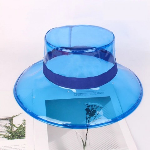 Y2K Clear Women's Wide Brim PVC Bucket Hats for Summer