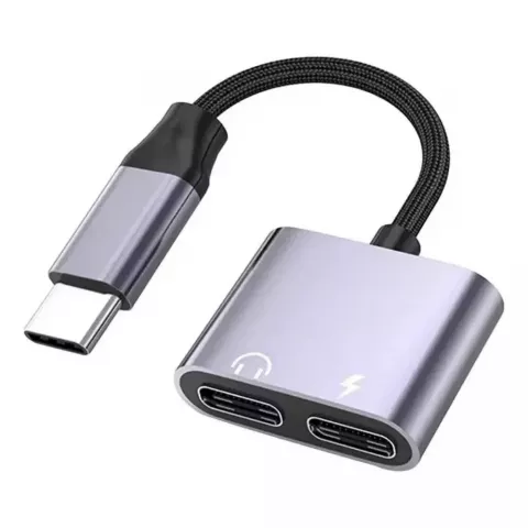 Type C Audio Splitter Adapter for Xiaomi 8 9 & Huawei - Portable & Dual Function