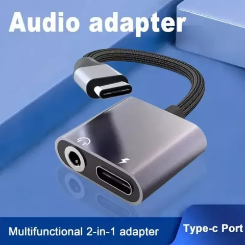 Type C Audio Splitter Adapter for Xiaomi 8 9 & Huawei - Portable & Dual Function