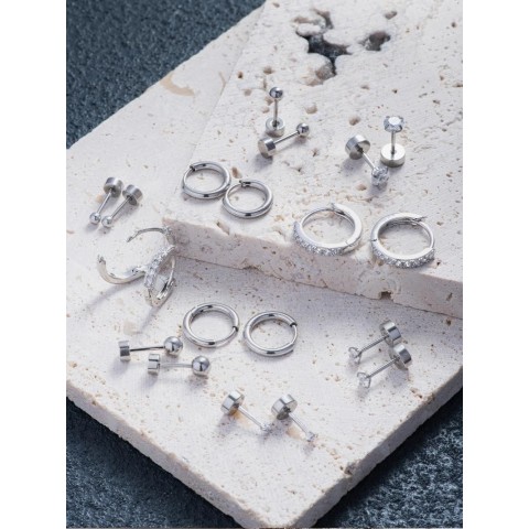 Luxury Small Gold Plated Hoop Earrings Set of 10 for Women