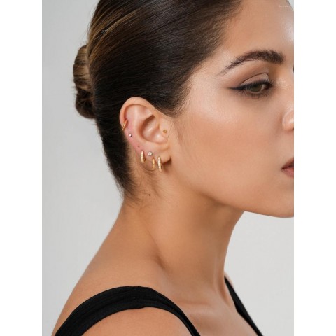 Luxury Small Gold Plated Hoop Earrings Set of 10 for Women