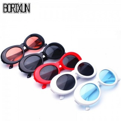 Kurt Cobain Vintage Oval Sunglasses for Women UV400 Protection