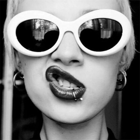 Kurt Cobain Vintage Oval Sunglasses for Women UV400 Protection