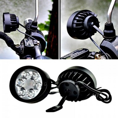 High-Brightness 6 LED Motorcycle Headlight Set 2pcs 12V-85V Fog Driving Lamp