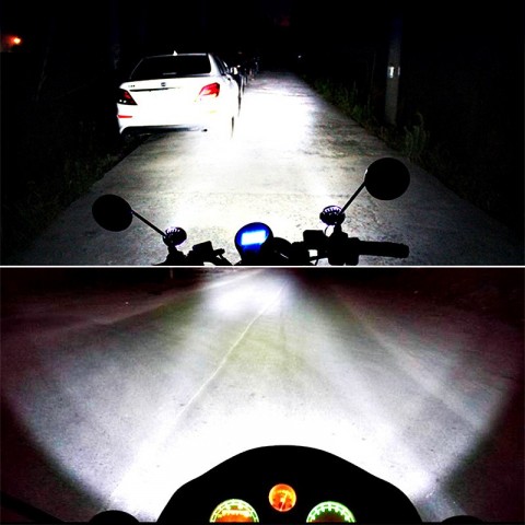 High-Brightness 6 LED Motorcycle Headlight Set 2pcs 12V-85V Fog Driving Lamp