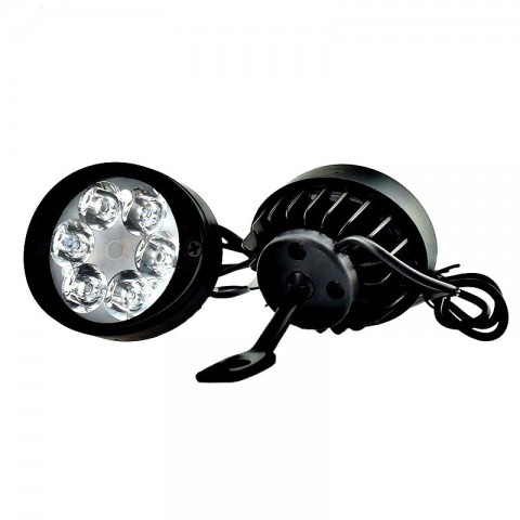 High-Brightness 6 LED Motorcycle Headlight Set 2pcs 12V-85V Fog Driving Lamp