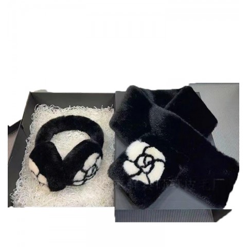 Womens Fashion Scarf with Ear Muffs, Warm Christmas Gift for Ladies